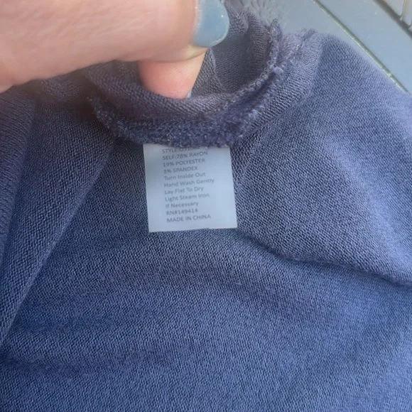 Johnny Was Calme Hachi Cap Sleeves Midi Dress in Navy Size XL - Picture 12 of 13